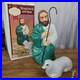 Vintage General Foam Nativity Scene Shepherd and Sheep Lighted Blow Mold in Box