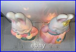 Vintage General Foam Plastics 25 Mr & Mrs Easter Bunny Blow Mold Pair-Lighted