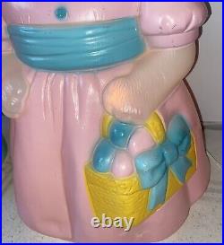 Vintage General Foam Plastics 25 Mr & Mrs Easter Bunny Blow Mold Pair-Lighted