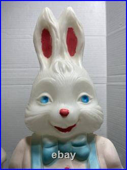 Vintage General Foam Plastics 25 Mr & Mrs Easter Bunny Blow Mold Pair-Lighted
