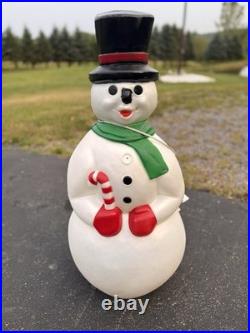 Vintage General Foam Plastics 34 Snowman Blow Mold Light Up Christmas Decor USA