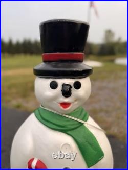 Vintage General Foam Plastics 34 Snowman Blow Mold Light Up Christmas Decor USA