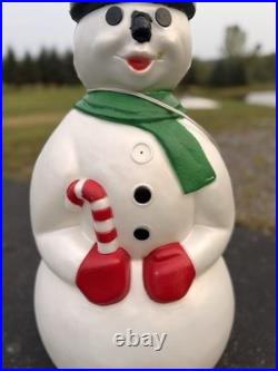 Vintage General Foam Plastics 34 Snowman Blow Mold Light Up Christmas Decor USA