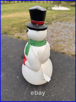 Vintage General Foam Plastics 34 Snowman Blow Mold Light Up Christmas Decor USA