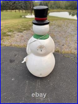 Vintage General Foam Plastics 34 Snowman Blow Mold Light Up Christmas Decor USA