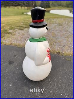 Vintage General Foam Plastics 34 Snowman Blow Mold Light Up Christmas Decor USA