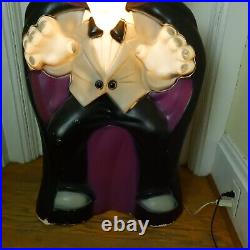 Vintage General Foam Plastics Dracula Blow Mold with Light Fixture 35 Halloween