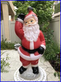Vintage General Foam Plastics Santa Claus Waving Blow Mold Lighted 40- WORKS