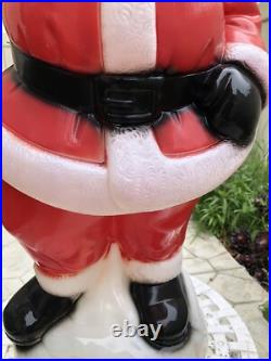 Vintage General Foam Plastics Santa Claus Waving Blow Mold Lighted 40- WORKS