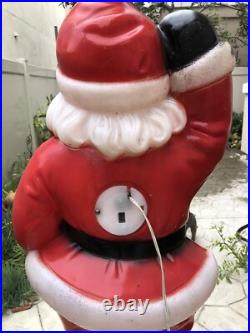 Vintage General Foam Plastics Santa Claus Waving Blow Mold Lighted 40- WORKS