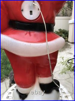 Vintage General Foam Plastics Santa Claus Waving Blow Mold Lighted 40- WORKS