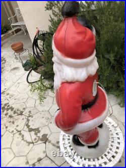Vintage General Foam Plastics Santa Claus Waving Blow Mold Lighted 40- WORKS