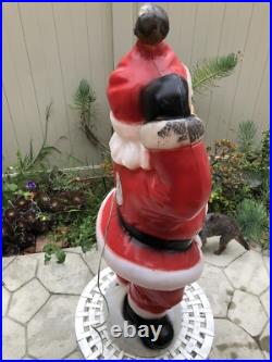 Vintage General Foam Plastics Santa Claus Waving Blow Mold Lighted 40- WORKS