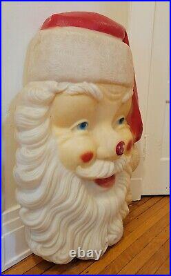Vintage Giant Empire 33 Christmas Santa Claus Head/face Blow Mold Light Up 1972