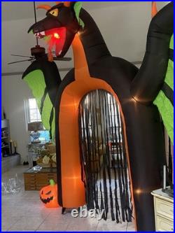 Vintage Giant Halloween Light Up Dragon Archway Inflatable 10 Ft Tall