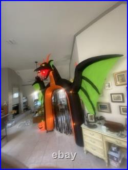 Vintage Giant Halloween Light Up Dragon Archway Inflatable 10 Ft Tall