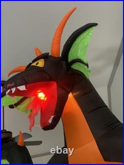 Vintage Giant Halloween Light Up Dragon Archway Inflatable 10 Ft Tall