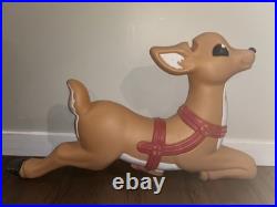 Vintage Grand Venture Christmas Blow Mold Reindeer 1999 No Stake, Antlers, Light