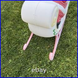 Vintage Grand Venture Santa And Sleigh Lighted Blow Mold Yard Decor