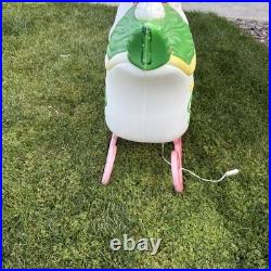 Vintage Grand Venture Santa And Sleigh Lighted Blow Mold Yard Decor