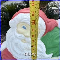 Vintage Grand Venture Santa And Sleigh Lighted Blow Mold Yard Decor