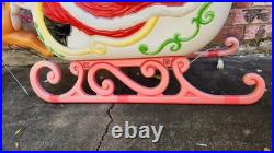 Vintage Grand Venture Santa And Sleigh With 1 Reindeer Lighted Blow Mold