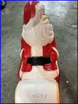 Vintage Grand Venture Santa And Sleigh With Reindeer Blow Mold EXCELLENT COND