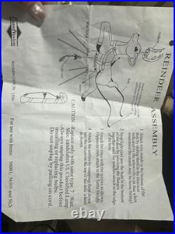 Vintage Grand Venture Santa And Sleigh With Reindeer Blow Mold EXCELLENT COND