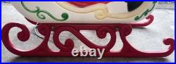 Vintage Grand Venture Santa And Sleigh With Reindeer Blow Mold GREAT CONDITION