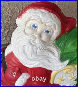 Vintage Grand Venture Santa Claus on Sled Blow Mold Christmas Yard Decoration