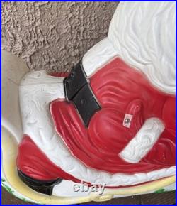 Vintage Grand Venture Santa Claus on Sled Blow Mold Christmas Yard Decoration