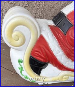 Vintage Grand Venture Santa Claus on Sled Blow Mold Christmas Yard Decoration