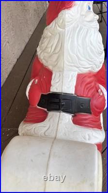 Vintage Grand Venture Santa Claus on Sled Blow Mold Christmas Yard Decoration