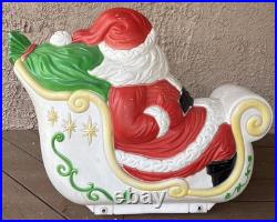 Vintage Grand Venture Santa Claus on Sled Blow Mold Christmas Yard Decoration