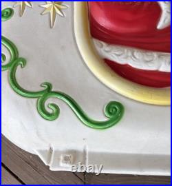 Vintage Grand Venture Santa Claus on Sled Blow Mold Christmas Yard Decoration