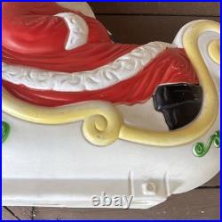Vintage Grand Venture Santa Claus on Sled Blow Mold Christmas Yard Decoration