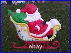 Vintage Grand Venture Santa with Sleigh Christmas blow mold