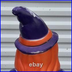 Vintage Grand Venture Witch Blow Mold Pumpkin Rare Purple Halloween 1997
