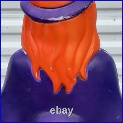 Vintage Grand Venture Witch Blow Mold Pumpkin Rare Purple Halloween 1997