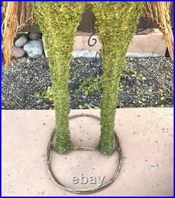 Vintage HTF Large 5' Tall Butler Style Grass Rabbit On Stand with Basket