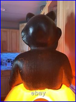 Vintage Halloween Black Cat And Pumpkin Blowmold