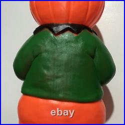 Vintage Halloween Blow Mold Pumpkin Head Scarecrow 31 Lighted Holds Sign Bright