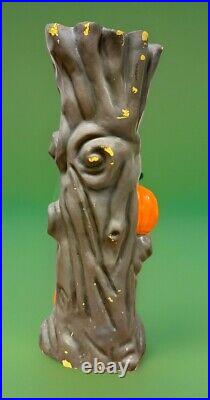 Vintage Halloween Blow Mold Spooky Creepy Tree W Face Light Up W Pumpkins 36
