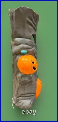 Vintage Halloween Blow Mold Spooky Creepy Tree W Face Light Up W Pumpkins 36