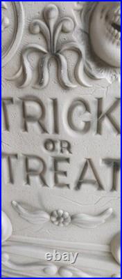 Vintage Halloween Blow Mold Tombstone Gravestone Lighted Trick Or Treat Skeleton