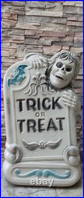Vintage Halloween Blow Mold Trick Or Treat Tombstone 29 General Foam Plastics