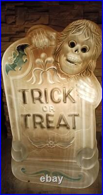Vintage Halloween Blow Mold Trick Or Treat Tombstone 29 General Foam Plastics