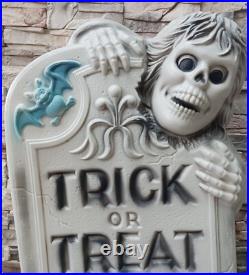 Vintage Halloween Blow Mold Trick Or Treat Tombstone 29 General Foam Plastics