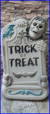 Vintage Halloween Blow Mold Trick Or Treat Tombstone 29 General Foam Plastics