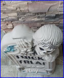 Vintage Halloween Blow Mold Trick Or Treat Tombstone 29 General Foam Plastics